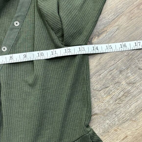 Forever 21 Green Ribbed A Line Mini Dress Size Medium - Picture 9 of 10